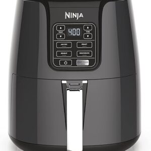 Ninja Air Fryer | 4 QT Capacity | 4-in-1 Roast, Crisp, Roast, Reheats, & Dehydrates | Dishwasher Safe Parts | 105°F-400°F | Includes 20 Easy & Healthy Recipes | 1550 watt | Grey | AF101
