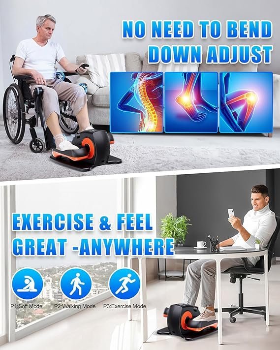 Putnen Under Desk Elliptical Machine, Electric Elliptical Leg Exerciser for Seniors with 12 Adjustable, Portable Quiet Elliptical Exercise Machine, Seated Pedal Exerciser with Remote Control - Image 4