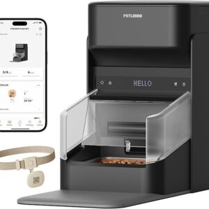 PETLIBRO RFID Automatic Cat Feeder, Collar Sensor for Personalized Meals, Cats Recognition, Diet Tracking and Anti-Stealing for Multi-Pets Homes and Different Diets, Wi-Fi Programmable Food Dispenser