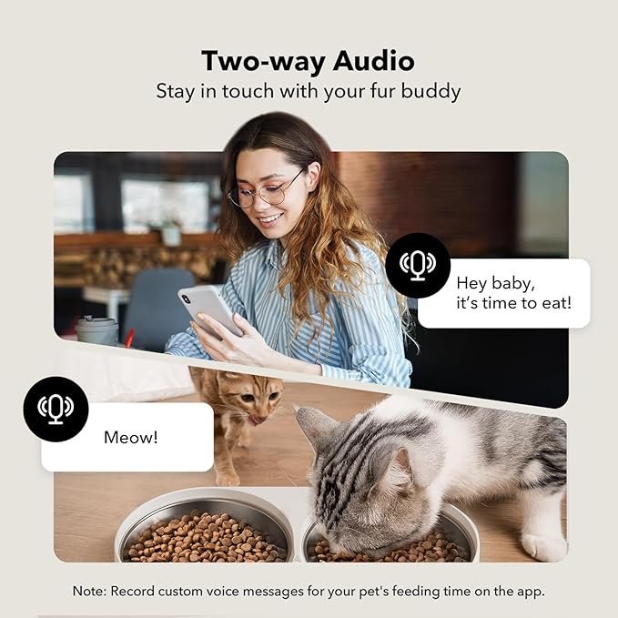 PETLIBRO Automatic Cat Feeder with Camera for Two Cats, 1080P HD Video with Night Vision, 5G WiFi Pet Feeder with Phone APP Control, 2-Way Audio for Cat & Dog, Low Food & Motion & Sound Alerts - Image 2
