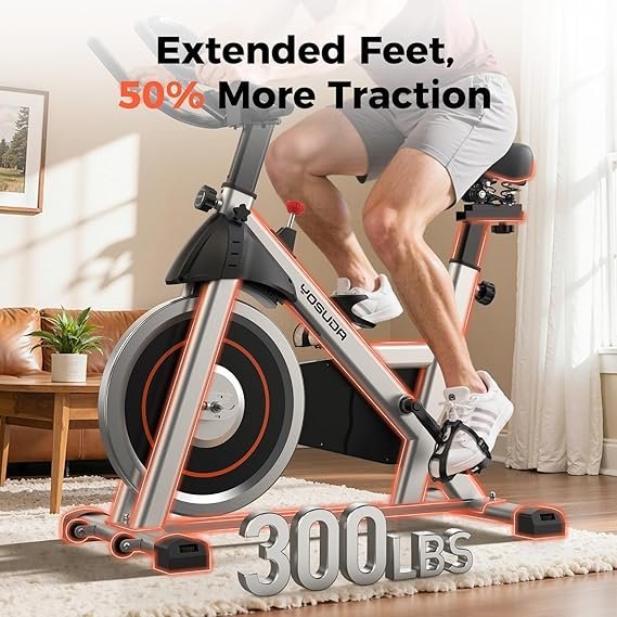 YOSUDA Exercise Bike, Brake Pad Stationary Bike for Home with Exclusive App, Magnetic Indoor Cycling Bike with 300 lb Weight Capacity, Low Noise, Tablet Holder and Fitness Courses for Weight Loss - Image 3