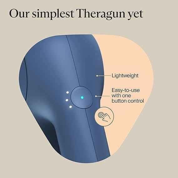 TheraGun Therabody Relief Handheld Percussion Massage Gun - Easy-to-Use, Comfortable & Light Personal Massager for Every Day Pain Relief Massage Therapy in Neck, Back, Leg, Shoulder and Body (Navy) - Image 4