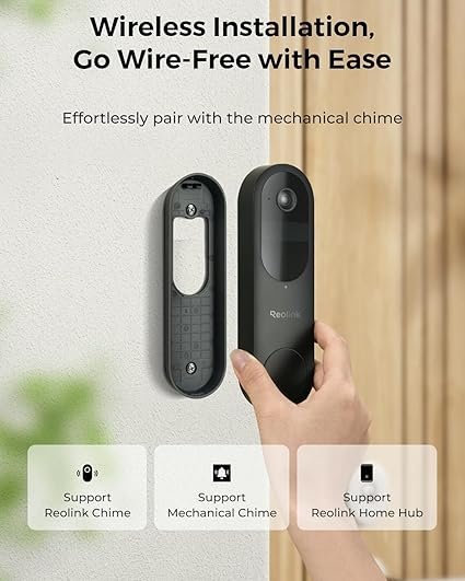 REOLINK 2K Battery Video Doorbell Camera, 150°x150° Head-to-Toe View, 2.4/5 GHz WiFi, Local Storage, No Monthly Fee, Two-Way Talk, Person/Vehicle/Package Detection(Chime not Included) - Image 3