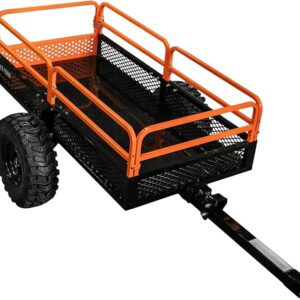 Impact IMPLEMENTS® 1500lb ATV/UTV/Tractor Trailer with Solid Steel Floor, Aggressive Tires, & Pivoting Tongue. Great for Agricultural Use & land management. Designed in Trademarked in The USA!