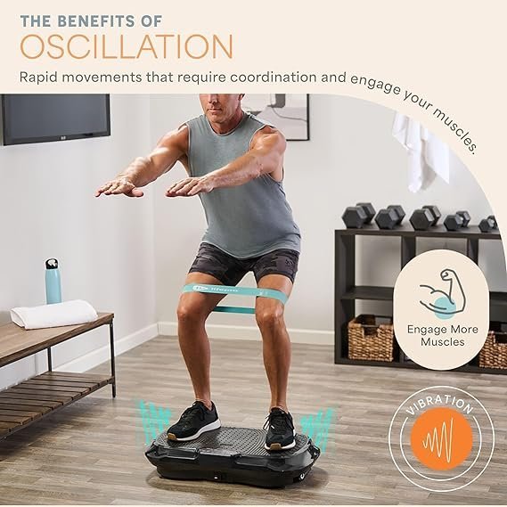 Lifepro Waver Vibration Plate Exercise Machine for Lymphatic Drainage, Muscle Activation, Full-Body Workout Vibrating Platform with Loop Bands, Fitness Equipment for Strength Toning & Fat Loss - Image 2