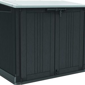 Keter Store-It-Out Prime 4.3 x 3.7 ft. Outdoor Resin Storage Shed with Easy Lift Hinges, Perfect for Yard Tools, Pool Floats and Garden Accessories, Black