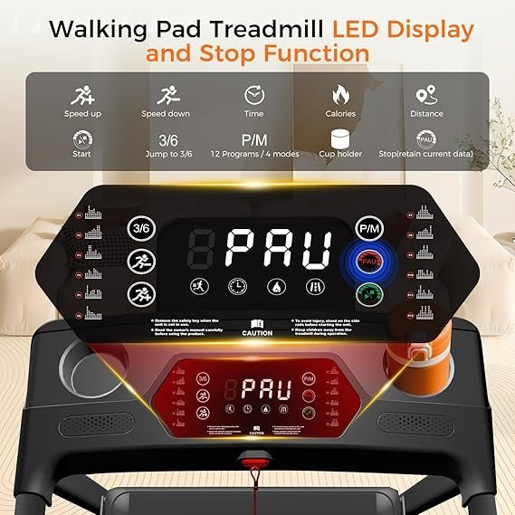 Aiteid Treadmill with Incline,3.0HP Small Treadmills for Home,Portable Electric Treadmill with Handles,Lightweight Walking Pad,Compact Running Treadmills,Walking Pad with Handle,300LBS Capacity(Black) - Image 4
