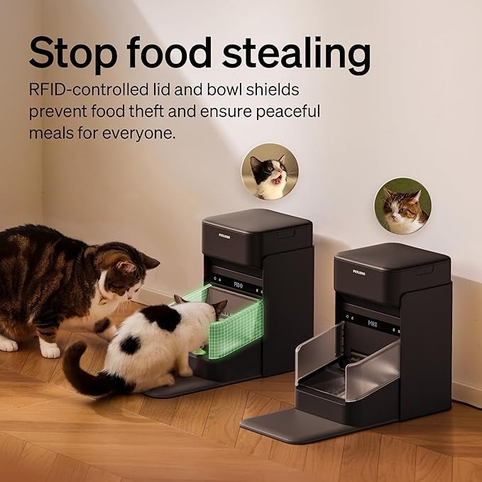 PETLIBRO RFID Automatic Cat Feeder, Collar Sensor for Personalized Meals, Cats Recognition, Diet Tracking and Anti-Stealing for Multi-Pets Homes and Different Diets, Wi-Fi Programmable Food Dispenser - Image 2