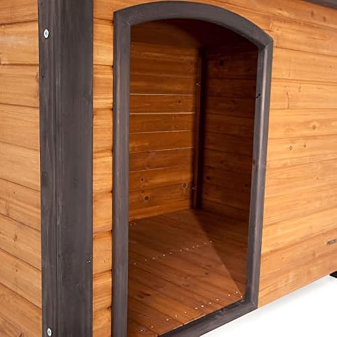 PRECISION PET PRODUCTS Extreme Outback Log Cabin Dog House, Large, Natural Wood (7027013) - Image 2