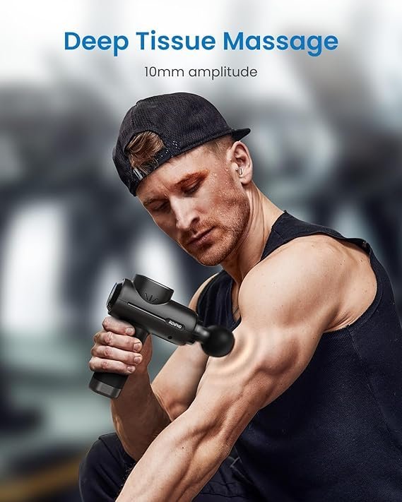 RENPHO Active+ Percussion Massage Gun, Mothers Day Gifts, 5 Adjustable Speeds for Back, Neck, Muscle Recovery - App Controlled Guided Courses, with Carry Case for Professional Athlete, Gym and Travel - Image 4