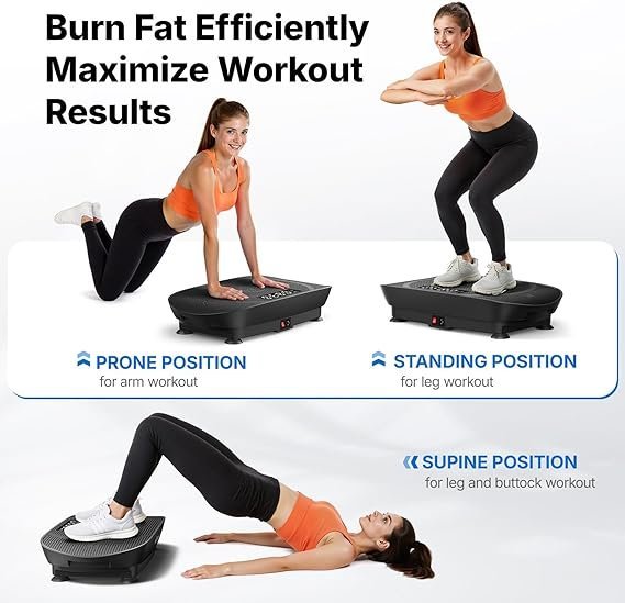MERACH Vibration Plate Exercise Machine, Curved Vibration Plate for Lymphatic Drainage Weight Loss, Vibrating Plate with Real-Time Calorie Tracking on LED Display, Workout Equipment for Home Women Men - Image 3