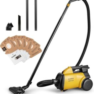 Eureka 3670M Canister Cleaner, Lightweight Powerful Vacuum for Carpets and Hard floors, w/ 5bags,Yellow