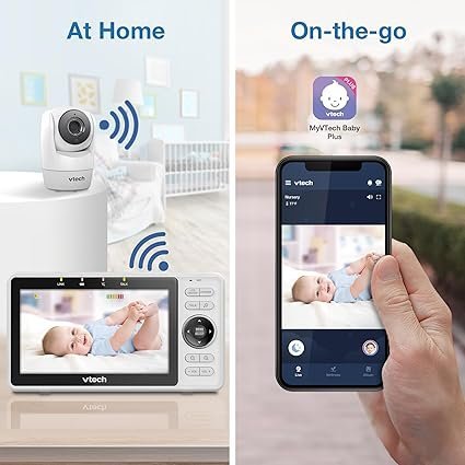 VTech VM901 Smart WiFi Baby Monitor with 1080p FHD Camera and 5" HD IPS Display, Free App, Remote Pan Tilt Zoom, Night Vision, Motion Detection Alerts - Image 2