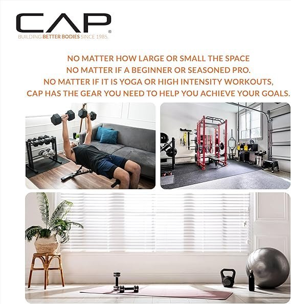 CAP Barbell Rubber Coated Dumbbell Weight Set with Vertical Rack | 100 lb, 150 lb, and 210 lb Options - Image 2