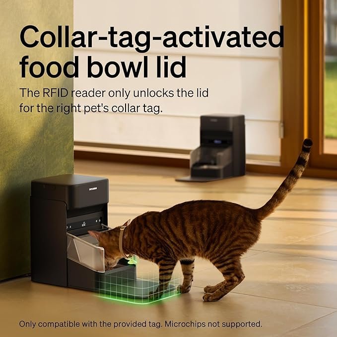 PETLIBRO RFID Automatic Cat Feeder, Collar Sensor for Personalized Meals, Cats Recognition, Diet Tracking and Anti-Stealing for Multi-Pets Homes and Different Diets, Wi-Fi Programmable Food Dispenser - Image 3