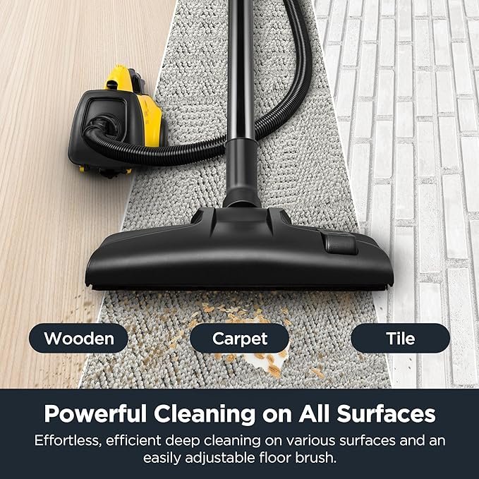 Eureka 3670M Canister Cleaner, Lightweight Powerful Vacuum for Carpets and Hard floors, w/ 5bags,Yellow - Image 2