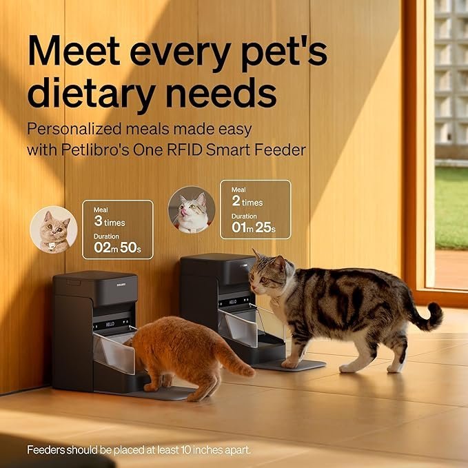 PETLIBRO RFID Automatic Cat Feeder, Collar Sensor for Personalized Meals, Cats Recognition, Diet Tracking and Anti-Stealing for Multi-Pets Homes and Different Diets, Wi-Fi Programmable Food Dispenser - Image 4