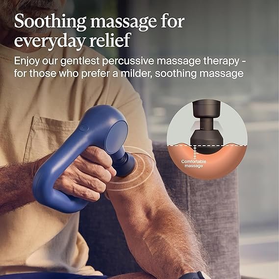 TheraGun Therabody Relief Handheld Percussion Massage Gun - Easy-to-Use, Comfortable & Light Personal Massager for Every Day Pain Relief Massage Therapy in Neck, Back, Leg, Shoulder and Body (Navy) - Image 2