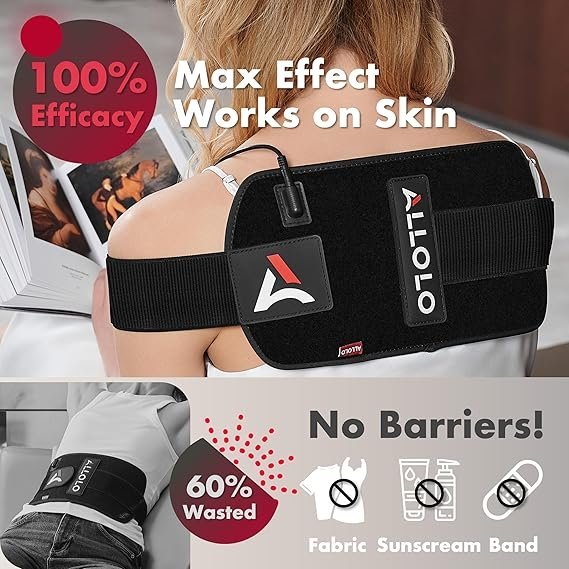 ALLOLO Red Light Therapy for Body, 3-in-1 LEDs Red Light Therapy Belt with Timer Remote Control, 660nm&850nm Infrared Light Therapy Pad for Body Waist Shoulder Knee, 70pcs LED 12.6"*6.3" Large Area - Image 4