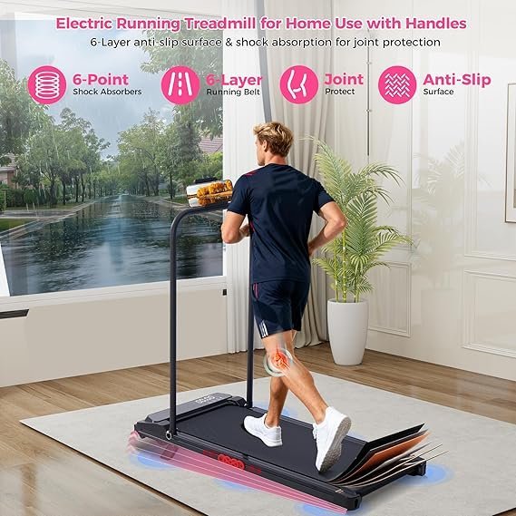 Walking Pad with Incline, 2026 Upgrade Electric Small Walking Pad with Handle Bar, 3.0HP Protable Walking Pad Treadmill with Handles and Incine for Home Small, 0.6-7.6MPH, 350LBS - Image 2