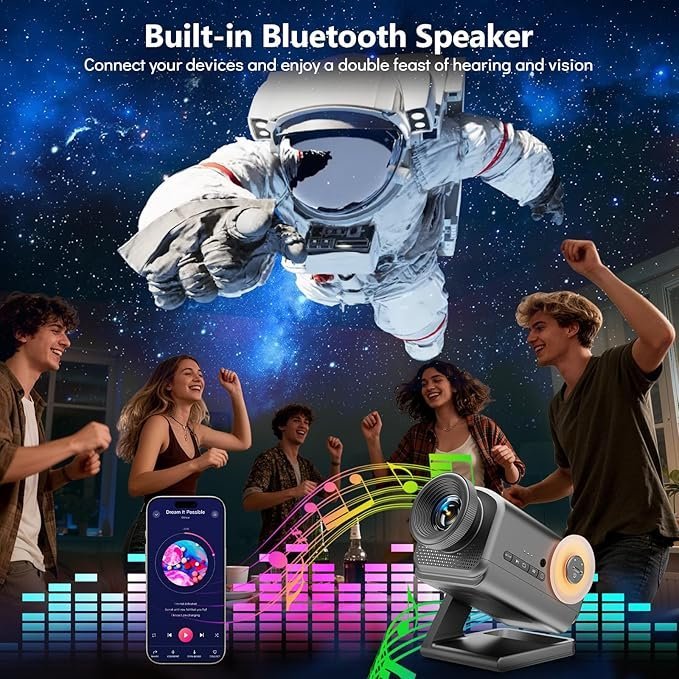 Rossetta 3D Projector, 60 Themes HD 3D Galaxy Projector with Bluetooth Speaker & Remote, 1H/2H Timer, Night Light for Bedroom, Home Decor, Party, Birthday & Christmas Gifts for Adults, Girls, Boys - Image 5