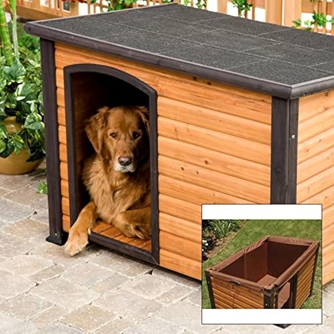 PRECISION PET PRODUCTS Extreme Outback Log Cabin Dog House, Large, Natural Wood (7027013) - Image 5