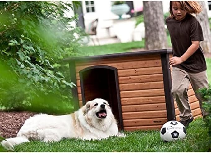 PRECISION PET PRODUCTS Extreme Outback Log Cabin Dog House, Large, Natural Wood (7027013) - Image 3