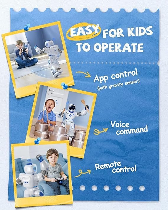 Ruko 1088 Smart Robots for Kids, Large Programmable Interactive RC Robot with Voice Control, APP Control, Present for 4 5 6 7 8 9 Years Old Kids Boys and Girls - Image 2