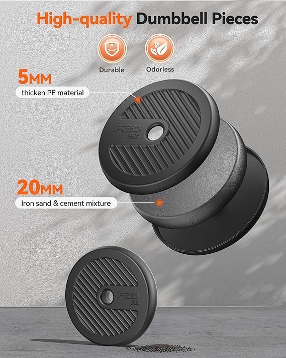 FEIERDUN DS2 Adjustable Dumbbells, 20/30/40/45/70/90lbs Free Weight Set with Connector, 5 in1 Dumbbells Set Used as Barbell, Kettlebells, Push up Stand, Weight Plate, Fitness Exercises for Home Gym Suitable Men/Women - Image 3