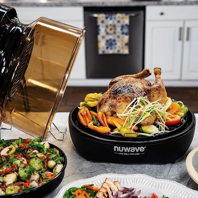 Nuwave Air Fryer Infrared Convection Oven, Cook Fresh or Frozen, No Defrosting or Preheating, 360 Surround Heat, Cooking from 50 to 400 Degrees, 100 Presets, 50 Memory, 360 Food Easy-View, PFAS Free - Image 2