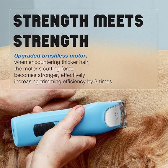 Professional Dog Clippers for Grooming - 2 Speed for Thick Curly Matted Coats, Low Noise Cordless Pet Hair Trimmer with Detachable A5 Blade & Metal Guide Combs Kit for Horse Animal Breeds - Image 3