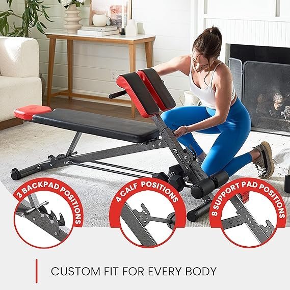 FF Finer Form Multi-Functional Weight Bench for Full All-in-One Body Workout – Adjustable Workout Bench Press for Home Gym, Fitness equipment for Back HyperExtension, Roman Chair Exercise, Sit up - Image 4