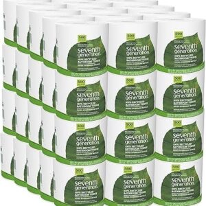 Seventh Generation White Toilet Paper 2-ply 100% Recycled Paper, 500 sheets, Pack of 60