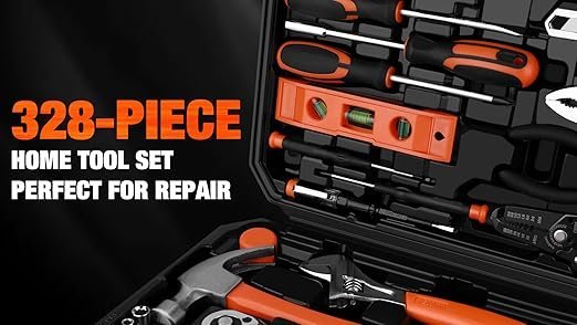 328-Piece Tool Set - Tool Kit Toolbox Storage Case with Drawer, General Household Hand Tool Kit Perfect for Home & DIY Repairs - Image 3