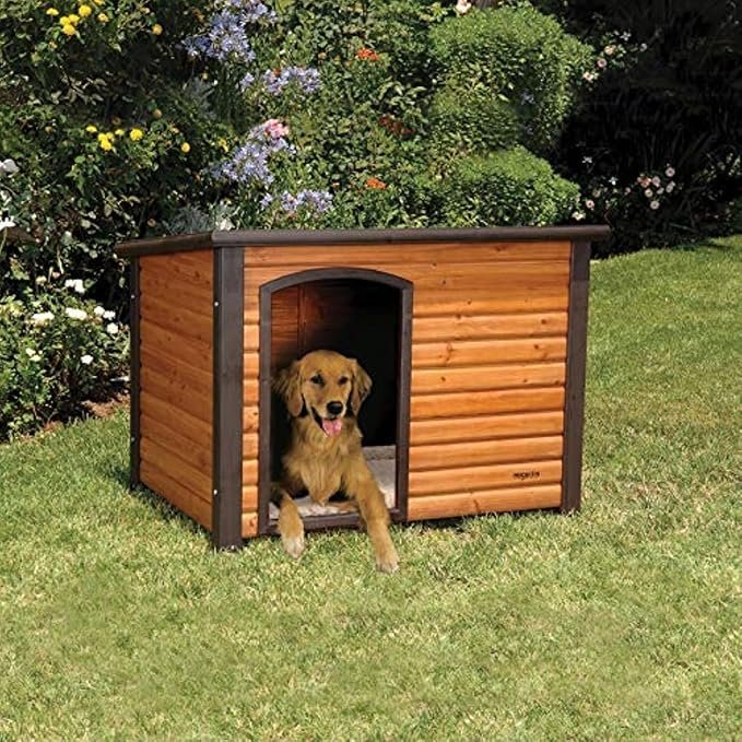 PRECISION PET PRODUCTS Extreme Outback Log Cabin Dog House, Large, Natural Wood (7027013) - Image 4