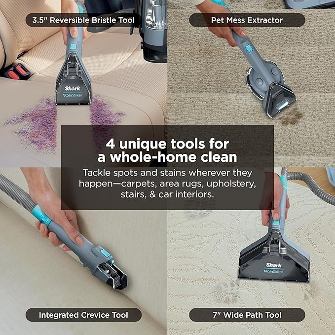 Shark StainStriker Portable Carpet Upholstery & Area Rug Cleaner, Stain & Odor Remover, Perfect for Car Interiors, Nordic Blue, PX202BRN - Image 3