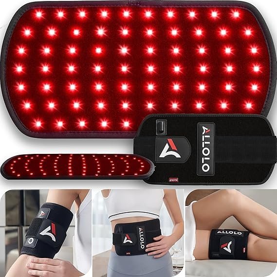ALLOLO Red Light Therapy for Body, 3-in-1 LEDs Red Light Therapy Belt with Timer Remote Control, 660nm&850nm Infrared Light Therapy Pad for Body Waist Shoulder Knee, 70pcs LED 12.6"*6.3" Large Area