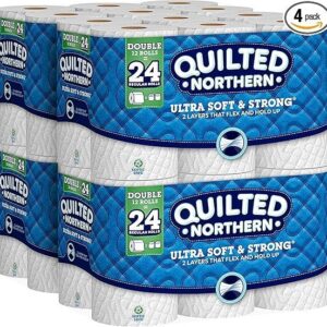 Quilted Northern Ultra Soft & Strong Toilet Paper, 48 Double Rolls, 48 = 96 Regular Rolls,12 Count (Pack of 4)