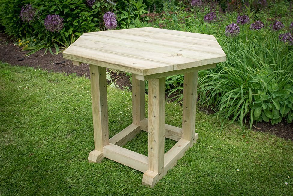 3.6m Premium Hexagonal Wooden Garden Gazebo with Cedar Roof – Furnished (Green) - Image 3