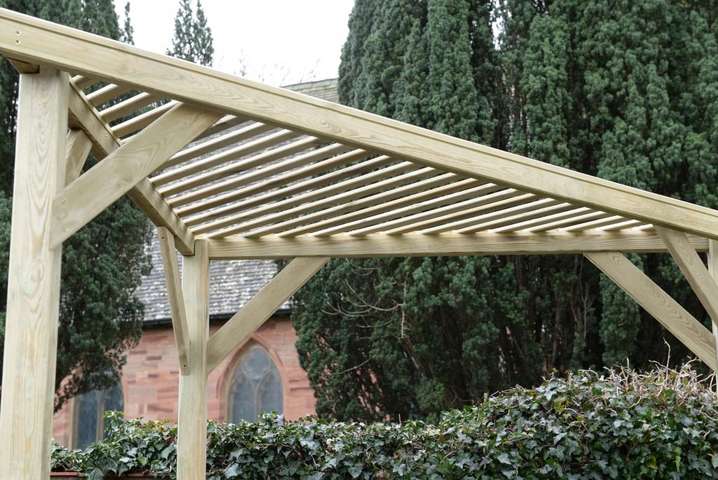 Slatted Corner Garden Pergola - Image 2