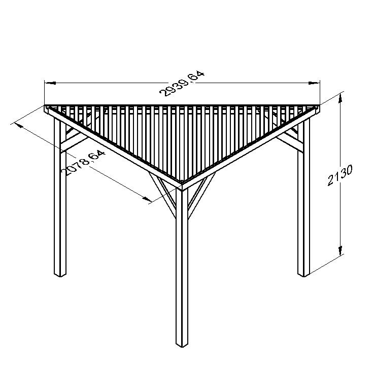 Slatted Corner Garden Pergola - Image 3
