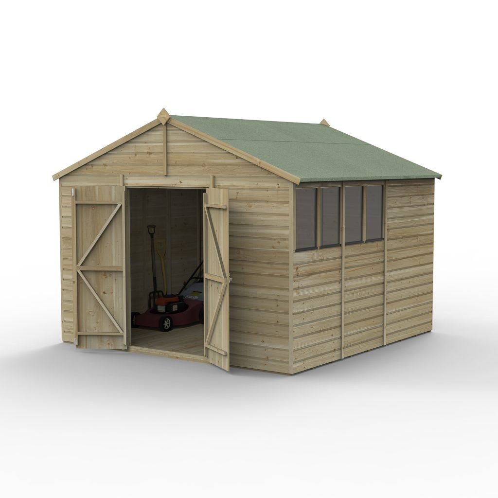 10 x 10 Beckwood Apex Shed with 4 Windows & Double Doors - Image 2