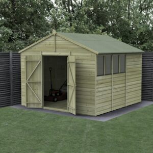 10 x 10 Beckwood Apex Shed with 4 Windows & Double Doors