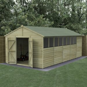 20 x 10 Beckwood Apex Shed with 8 Windows & Double Doors