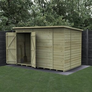 10 x 6 Beckwood Pent Shed with Double Doors (Windowless)