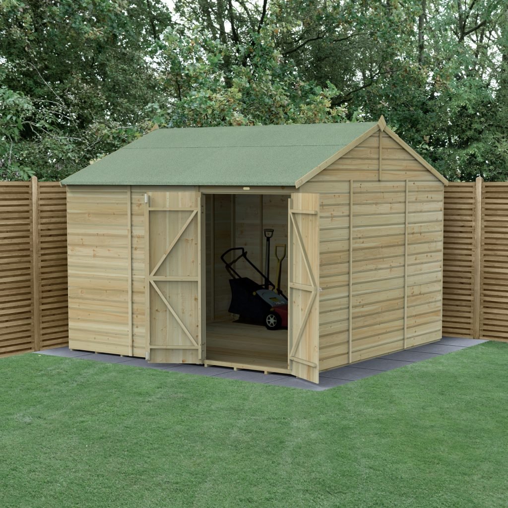 10 x 10 Beckwood Reverse Apex Shed with Double Doors (Windowless)