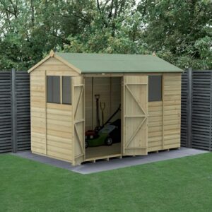 10 x 6 Beckwood Reverse Apex Shed with 4 Windows & Double Doors