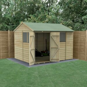 10 x 8 Beckwood Reverse Apex Shed with 4 Windows & Double Doors