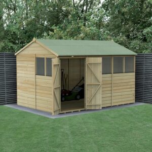 12 x 8 Beckwood Reverse Apex Shed with 6 Windows & Double Doors