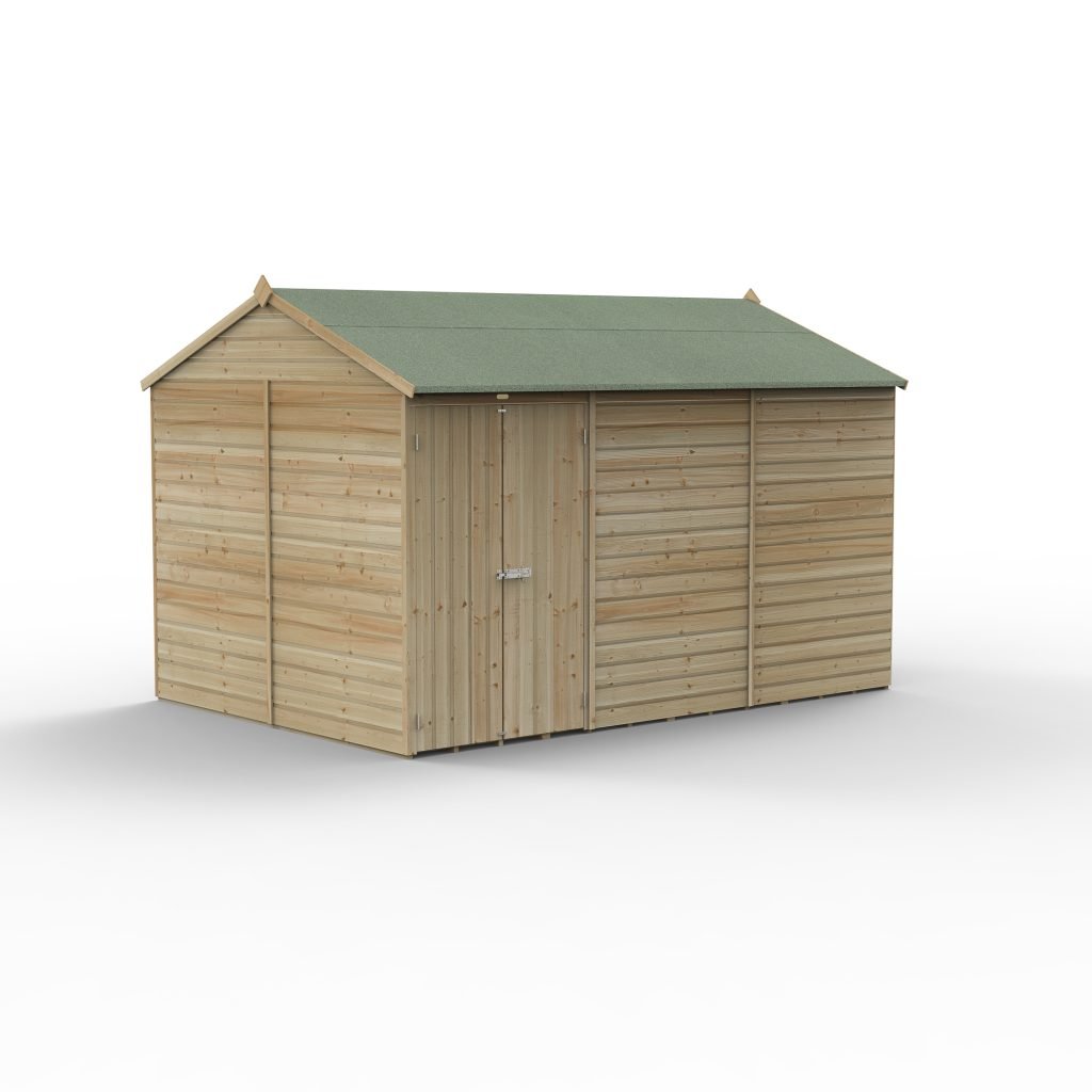12 x 8 Beckwood Reverse Apex Shed with Double Doors (Windowless) - Image 2